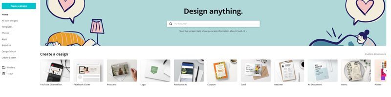canva-home-page