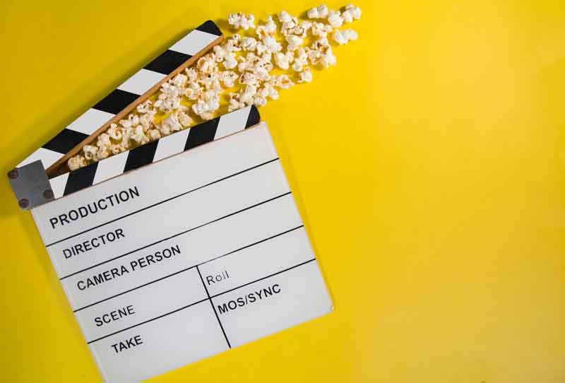 Film Slate and Popcorn